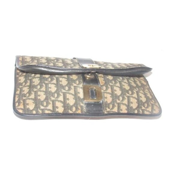 Dior Two Way Belt Purse Gold CD Accent Removable Strap Black Grey Trotter Print - Picture 6 of 12